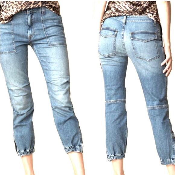 Nili Lotan Military Cropped Mid Rise Jogger Jeans - Picture 3 of 11